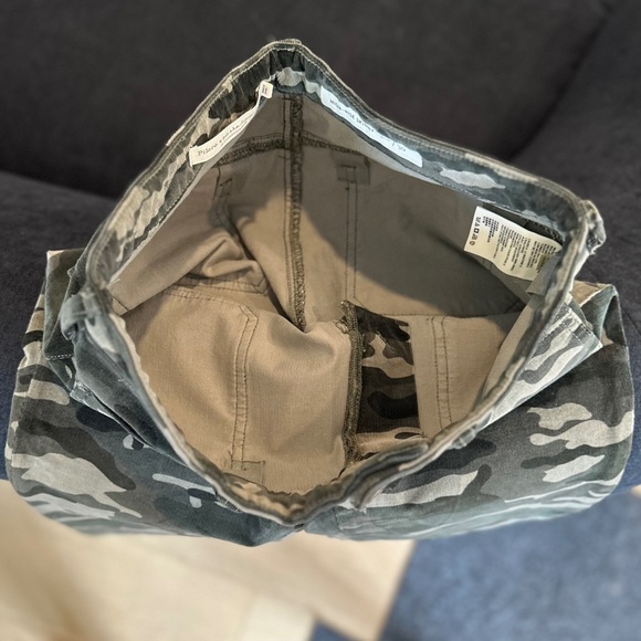 Anthropologie Pilcro Green Grey Camo Corduroy High Rise Skinny Jeans, Size 30 - Picture 12 of 14